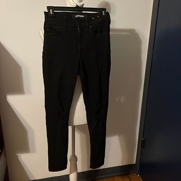 Women’s black size 00 express jeans skinny high rise - Picture 1 of 3